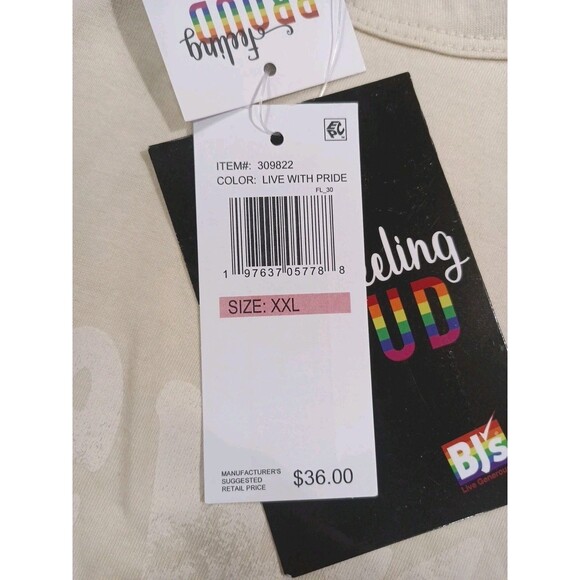 Pride Women "Live with Pride"  T-Shirt Color Beige Size XXL -MSRP $36 - Picture 13 of 16